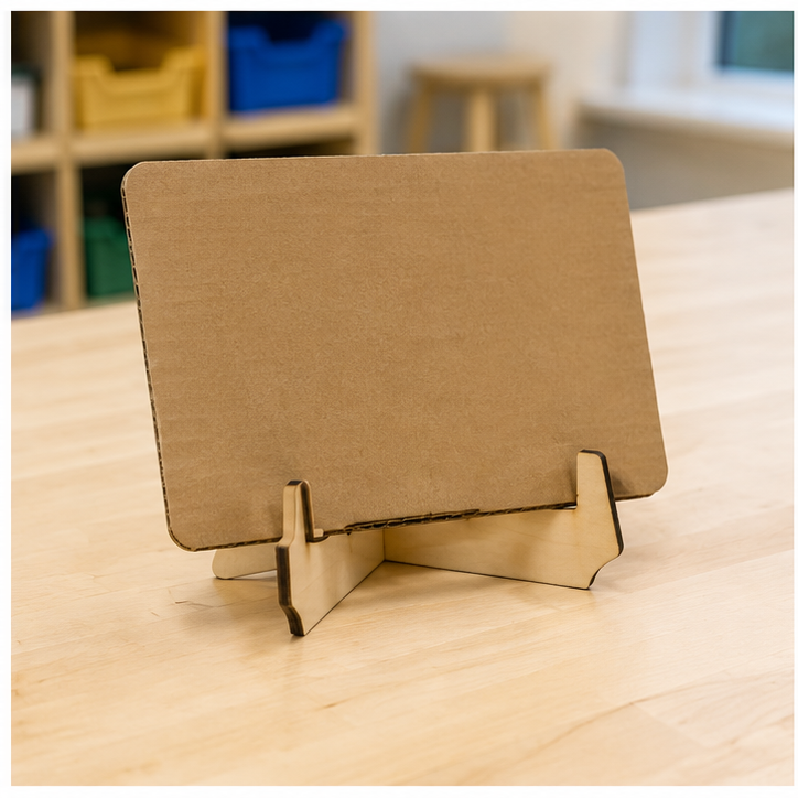 Finished student example of Flat-Pack Device Stand