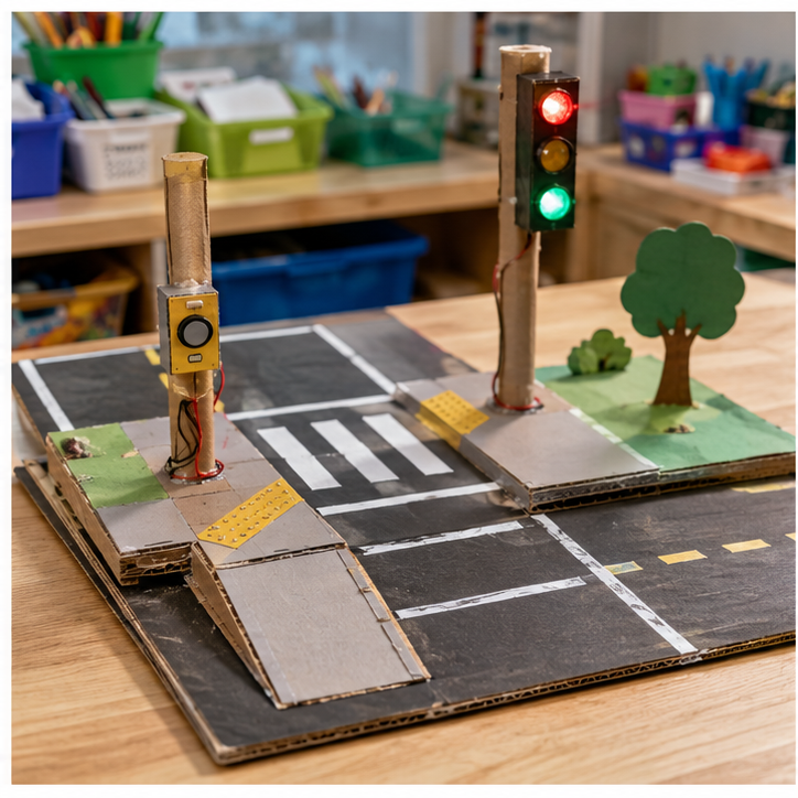 Finished student example of Accessible Crosswalk Prototype