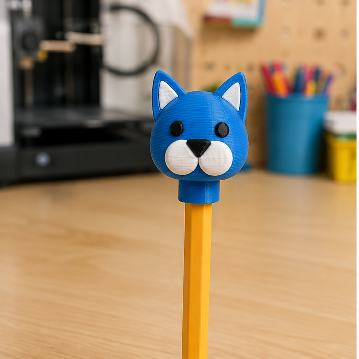 Finished student example of Animal Pencil Topper