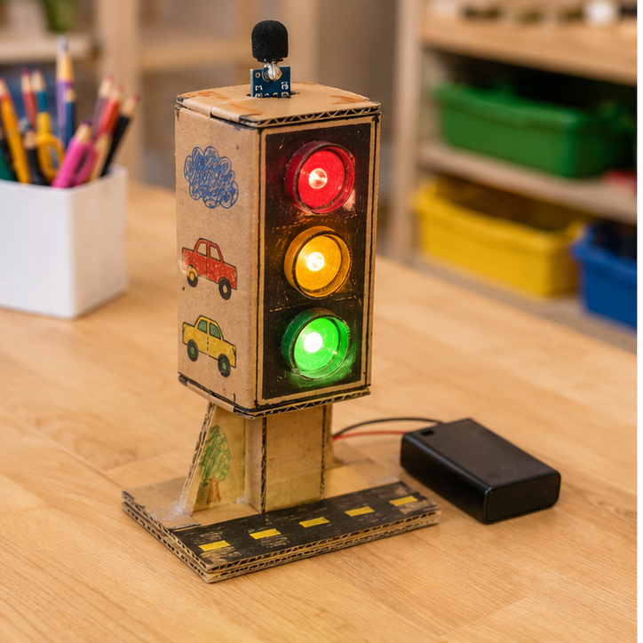 Finished student example of Classroom Noise Traffic Light
