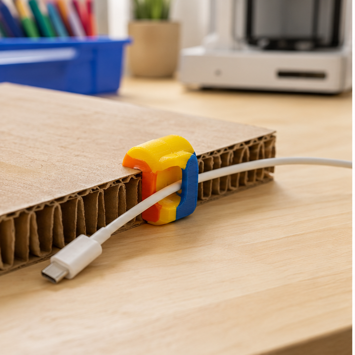 Finished student example of Desk Cable Clip