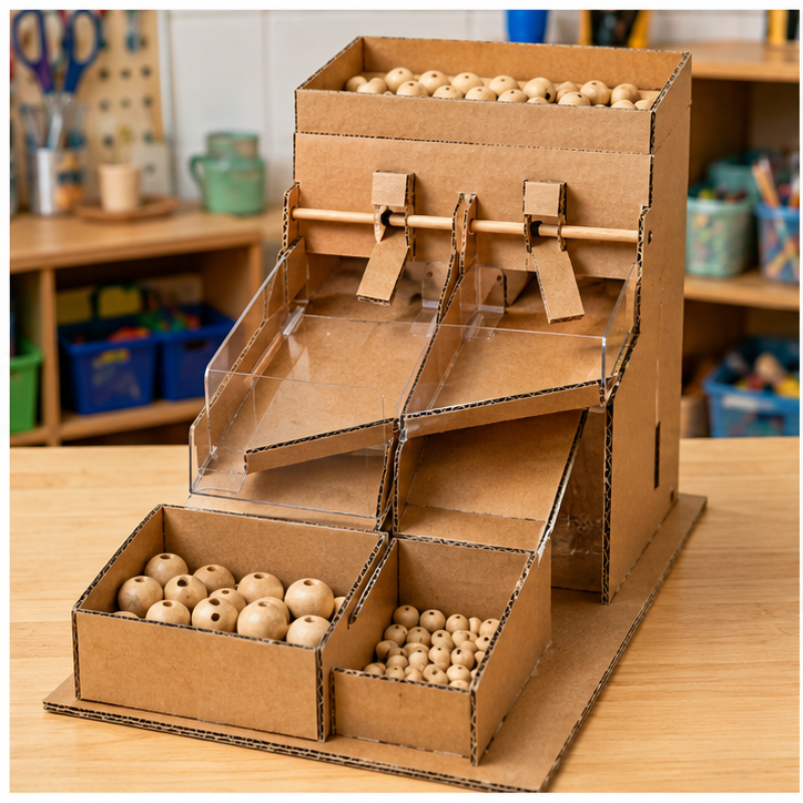 Finished student example of Marble Sorting Machine