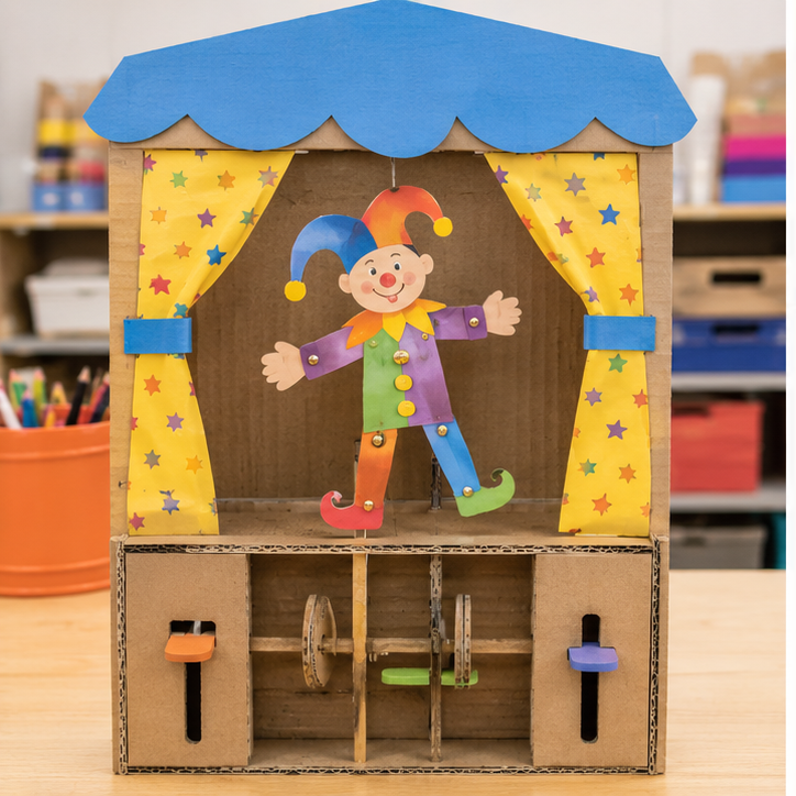 Finished student example of Mechanical Puppet Theater