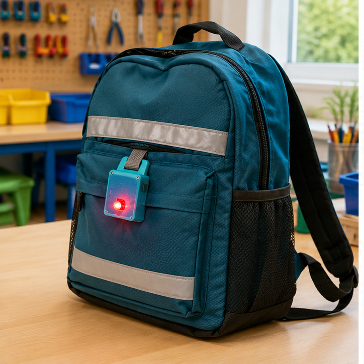 Finished student example of Night-Safe Backpack Light