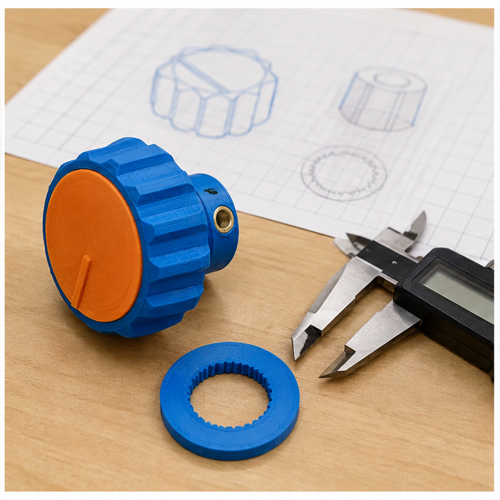 Close construction and materials view for Replacement Knob Engineering