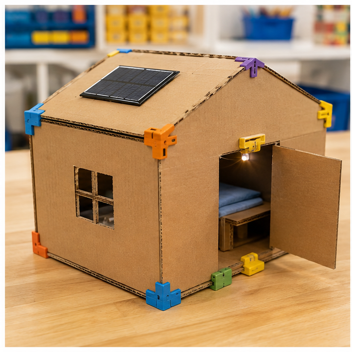 Finished student example of Emergency Shelter Connector Kit