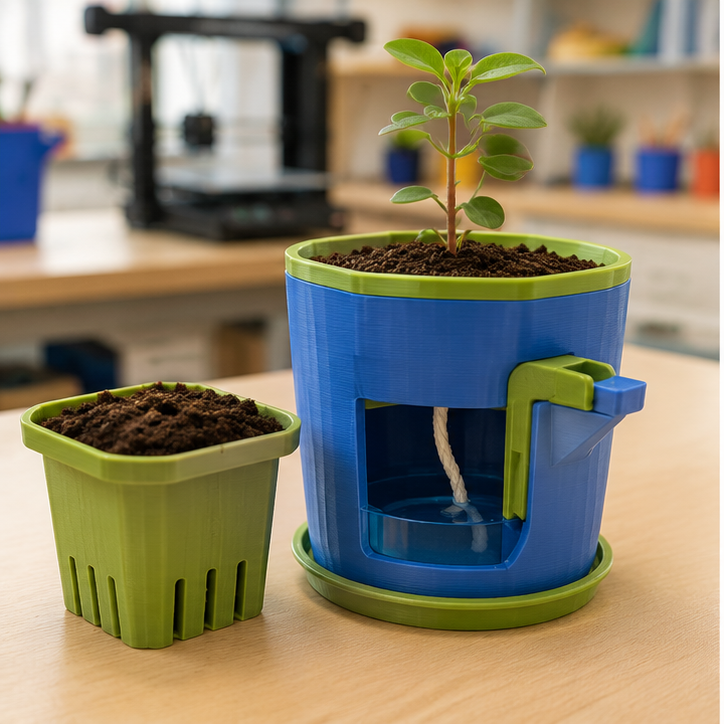 Finished student example of Water-Conserving Planter
